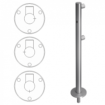 OXGARD ВЗР 1996Р.21-02 Стойка ограждения съемная односторонняя с отверстием под фиксатор слева 