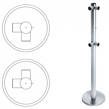 OXGARD ВЗР 2442.09.12 Стойка ограждения передвижная L-образная с отверстием под фиксатор справа 
