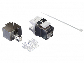 Netko Модуль Keystone экранированный, RJ45, cat.6, 180°, под инструмент, металлик "SB"