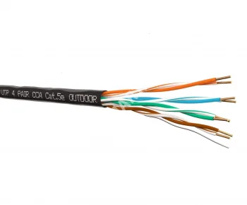 Netko Кабель UTP4 cat.5e, одножильный, 305м, CCA, для наружных работ, черный Optima Gold