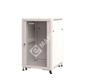 Netko Шкаф напольный 19" Netko 18U серия Optima (600х600х957), передняя дверь стекло, серый